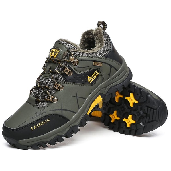 Vinter snösneakers för män Vattentåliga skor Anti-halk Casual Lätta vandringsskor 8527 Green 42