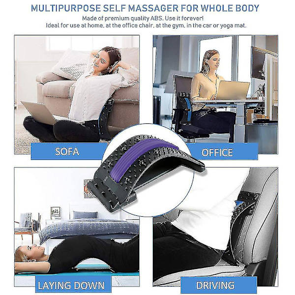 Magnetoterapi Justerbar ryggmassage i flera nivåer Bår Midja Nacke Stretch Fitness Ländrygg halsryggstöd Smärtlindring Avslappning Green