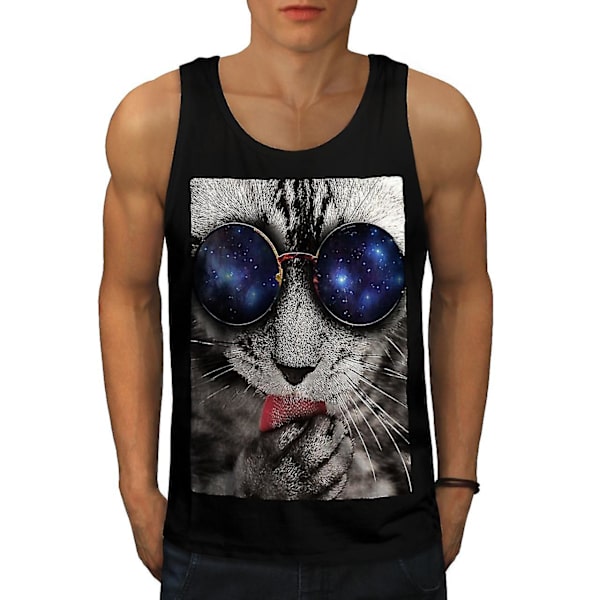 Space Solglasögon Söta män Blacktank Top M