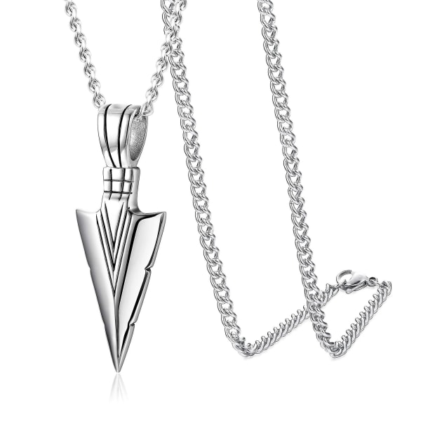 2pics hänge halsband för män pojkar Cool Spearpoint Arrowhead hänge