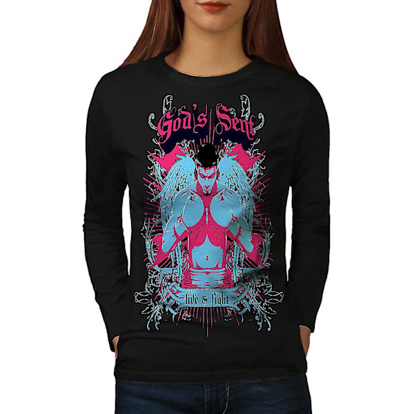 God's Sent Boxer Women Blacklong Sleeve T-shirt L