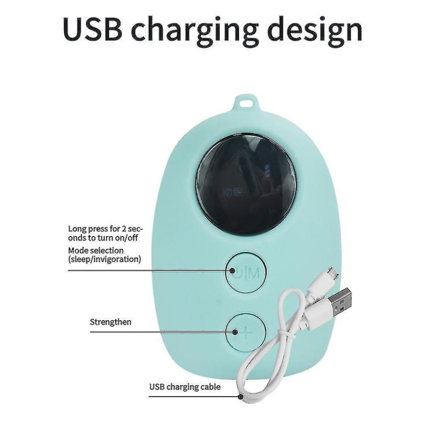 Smart Microcurrent Sömn Hålla Ångest Huvudmassageapparat Handhållen Vibration Sömnhjälpmedel Instrument Avslappning USB -laddning