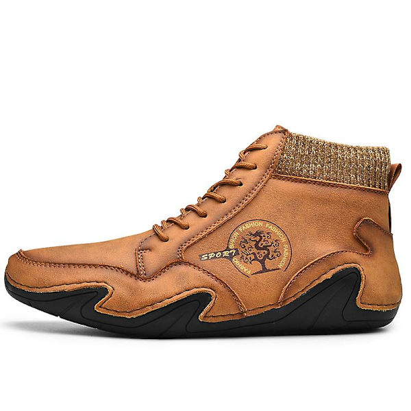 Män High Top Casual Shoes Peas Shoes 8899 Brown 41