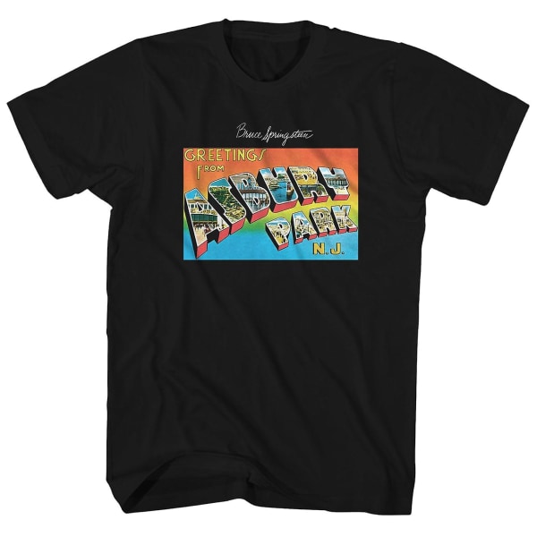 Bruce Springsteen T-skjorta Hälsningar från Asbury Park Vykort Bruce Springsteen-skjorta M