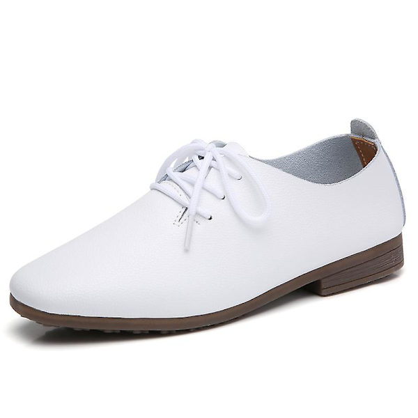 Dam Skor Läder Vita Skor Mjuk sula Dam Casual Fraz919 White 37