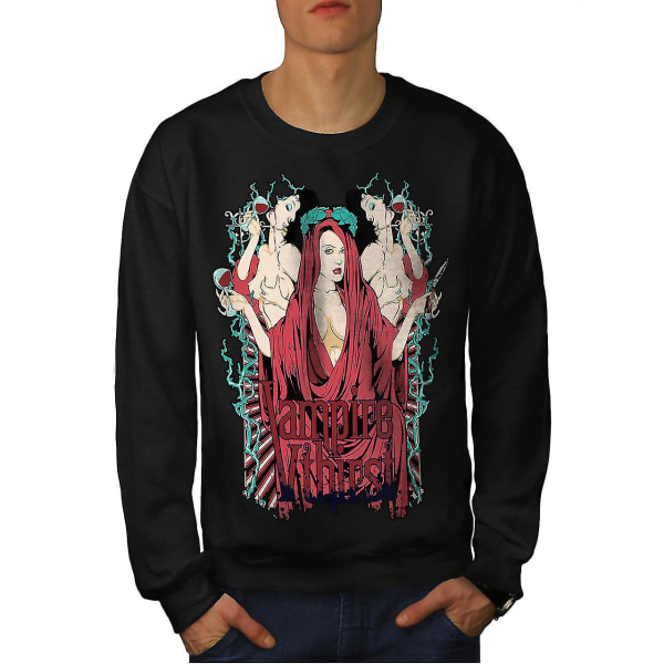 Vampire Thirst Hot Sexy Men Blacksweatshirt | Wellcoda XL