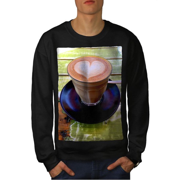 Kaffe Hjärta Morgon Mat Män Sweatshirt XL