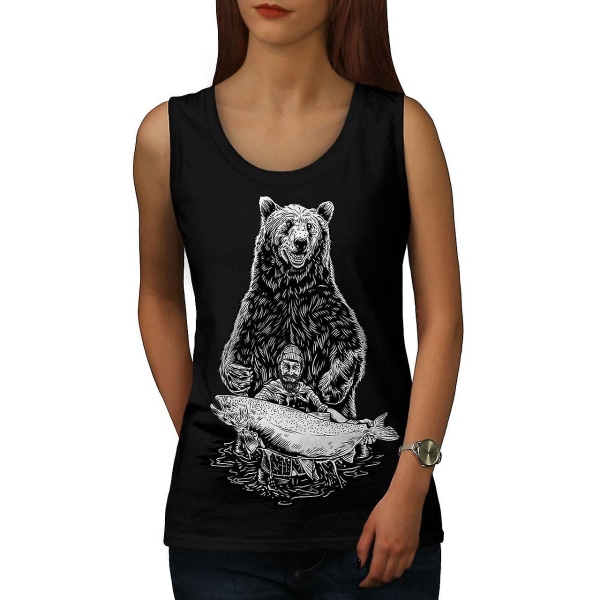 Fishing Bear Angler Dam Blacktank Top S