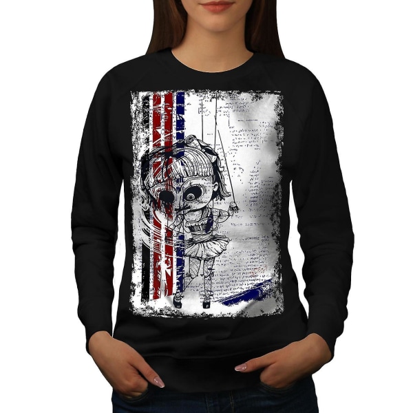 Evil Girl Doll Skräck Kvinnor Blacksweatshirt | Wellcoda M