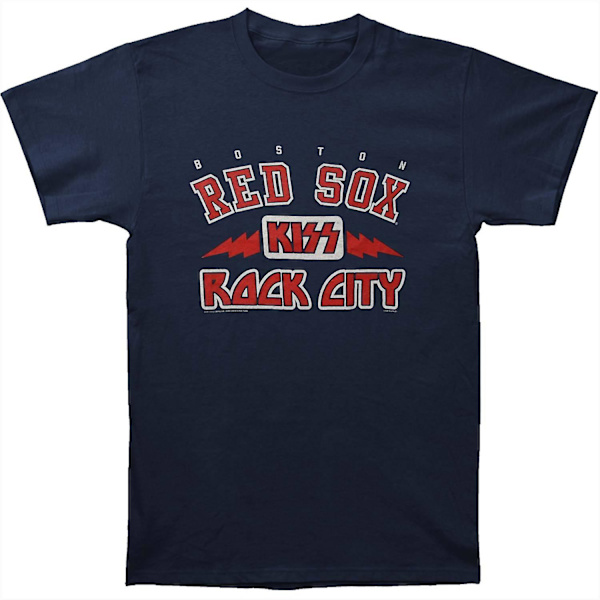 KISS Boston Red Sox Baseball Rock City T-shirt L