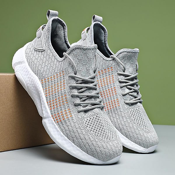 Lätta modesneakers för löpning för män 9067 Gray 40