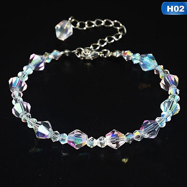 Enkel Elegant Transparent Lyx Fyrkantiga Kristaller Länkkedja Charms Armband Justerbara Smycken