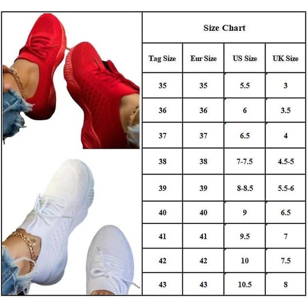 Damträningsskor Sport Loafers Sneakers Slip On Shoes Red 36