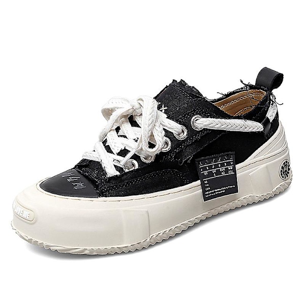 Herr Canvas Skor Tecknade Skor Casual För Studenter 3CS287 Black 35