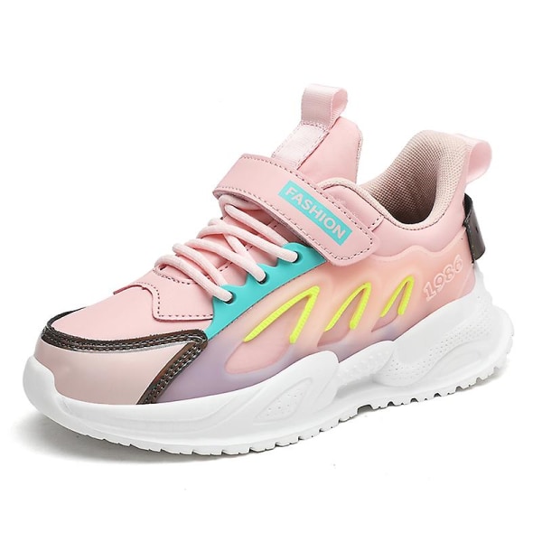 Sneakers för barn som andas löparskor Mode för tjejer Sportskor 831 Pink 39