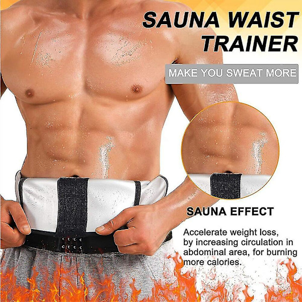 Magreducerare för män Bastu Body Shaper Fitness Svetttrimmer Waist Trainer Magbantning Shapewear Waist trainer , svart