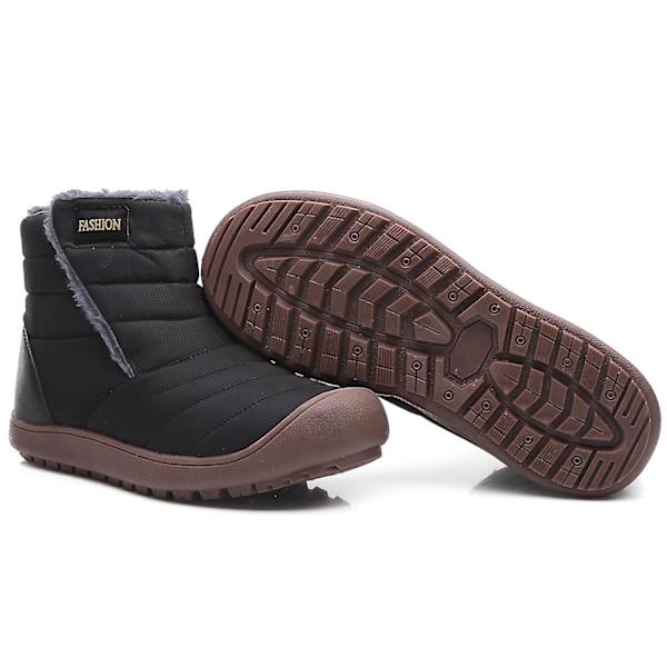 Vintersnöskor för män Halkfri Casual Lätt vandringskänga 1978 Black 41