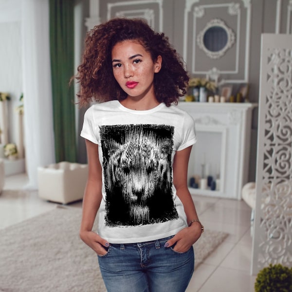 Shadow Ghost Tiger Whitet-shirt för kvinnor M
