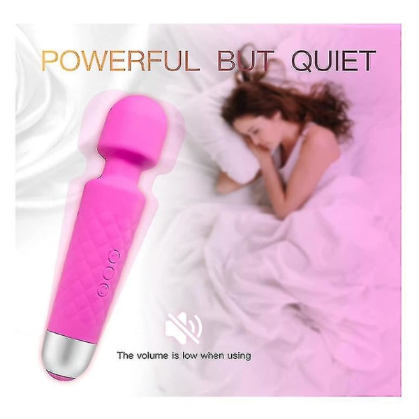 Uppladdningsbar personlig massagestav 20 vibrationslägen och 8 hastigheter sladdlös vattentät Tyst och kraftfull Utmärkt (rosa)