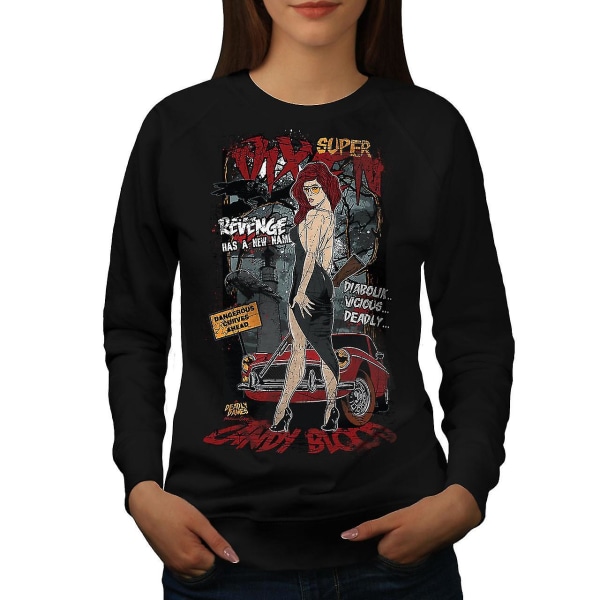 Girl Hot Blood Cool Sexig Women Blacksweatshirt XXL