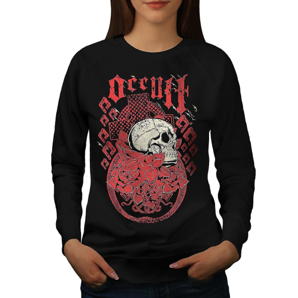 Occult Religion Skull Women Blacksweatshirt XXL