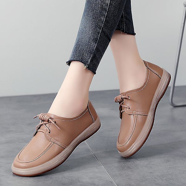 Skinnskor för kvinnor Damskor Mode Casual Svarta körskor 982 Brown 36