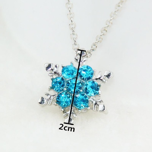 Snowflake hänge halsband strass koreanskt mode kvinnor blå sten choker halsband smycken present