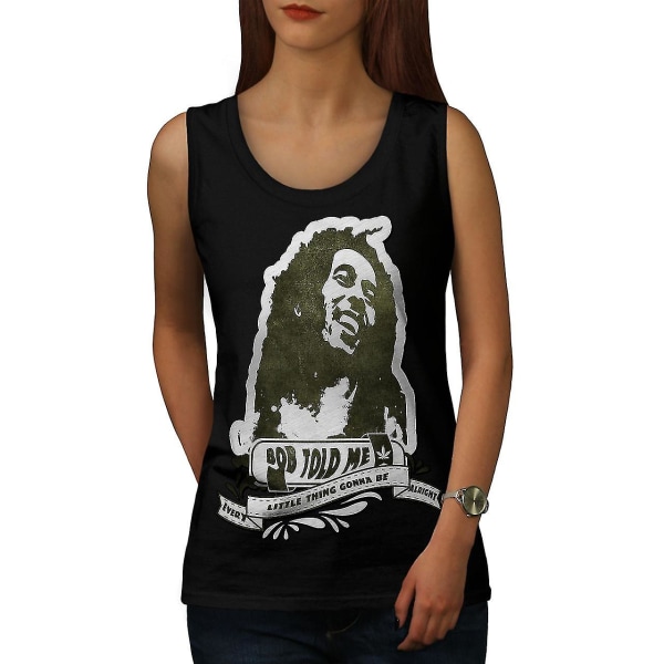 Marley Rasta Celebrity Women Blacktank Top L