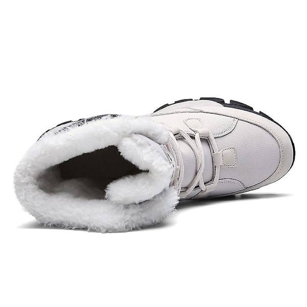 Herr Dam Vinterstövlar Snow Boot Plysch Varma Skor Vattentät Boot 1623 Gray 44