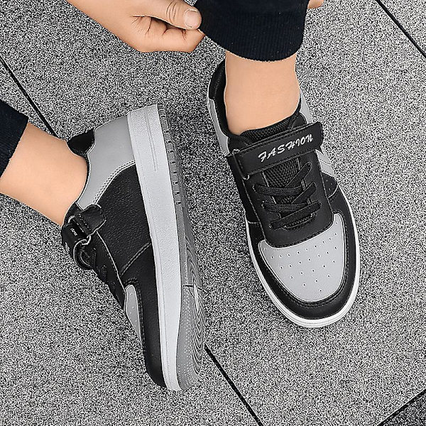 Pojkar Sneakers Andas Flickor Skateboard Skor Löparskor 3D9877 Gray 34