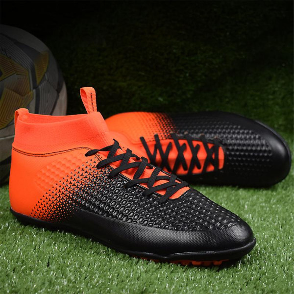 Fotbollsskor för män Halkfria fotbollsskor för herr, Gräs Fotbollssneakers 3Adr06 BlackOrange 34