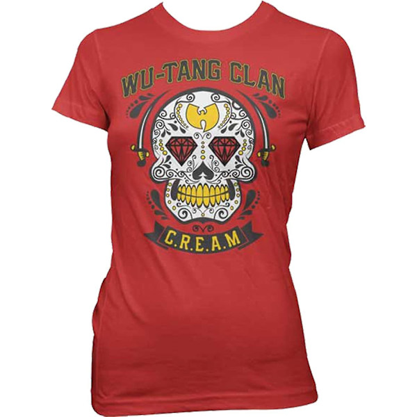 Wu Tang Clan Dam Fancy Skull Girls Jr Medium Red L