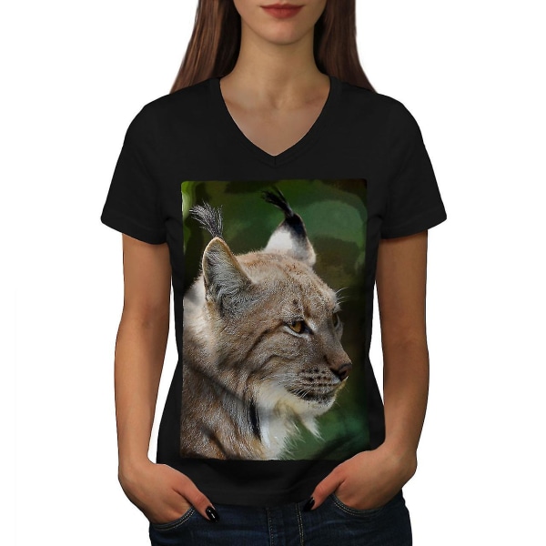 Smart Face Of Lynx Cat Women T-shirt S