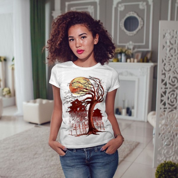 Bonsai Tree Temple Whitet-shirt för kvinnor M