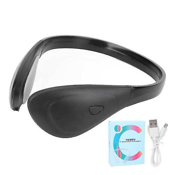 V Face Shaping Massager Elektrisk åtstramning Uppstramande hals V Face Machine 3 växlar Justering med akustisk vibration Lyftande ansikte Black