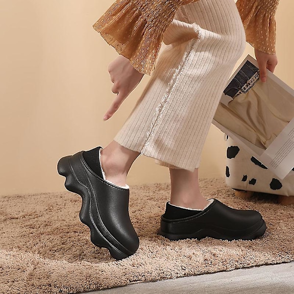 Dambomullstolfflor Modesandaler Utomhus Halkfria inomhusskor Yj2024 Black 40-41