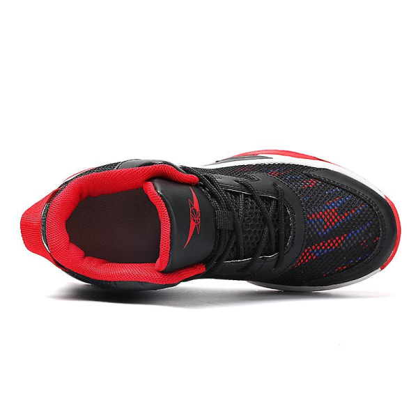 Barn Pojkar Flickor Sneakers Löparskor som andas Mode Sportskor 3A8802 BlackRed 37