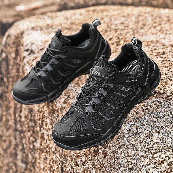 Dam vandringsskor Trailrunning Skor Halksäkra Fitness Promenad Jogging Sneakers 3C2025 Black 46