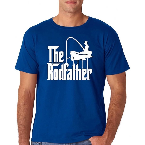 12,99 Prime Tees Vuxen The Rodfather Funny Fishing T-shirt 2x-stor Royal Blue L