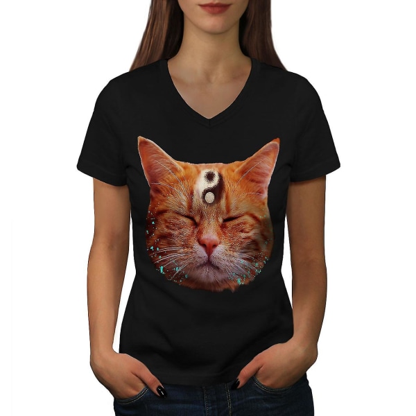 Meditation Zen Cat Women T-shirt S