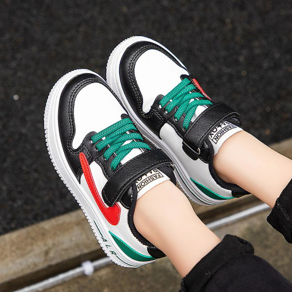 Boys Sneakers Andas Flickor Skateboarding Skor Löparskor 3D823 Green 36