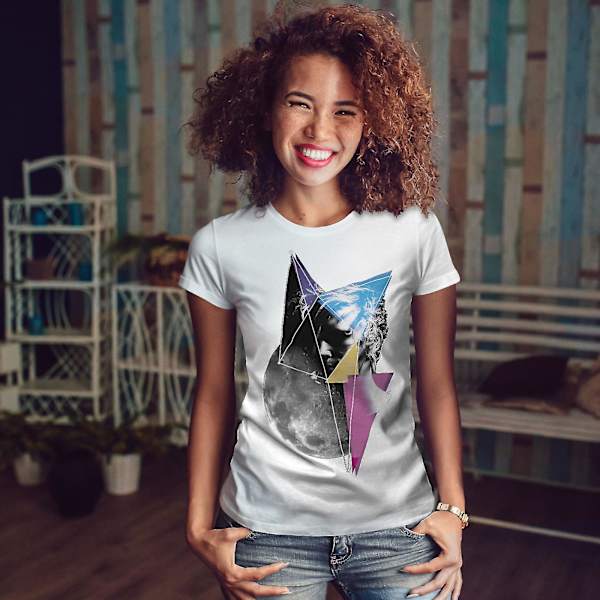 Cosmic Moon Space T-shirt för kvinnor M