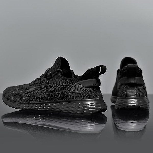 Herr Casual Bekväma Sneakers Andas löparskor 6937 Black 41