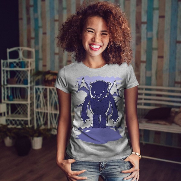 White Bear Cartoon Women Greyt-shirt XL