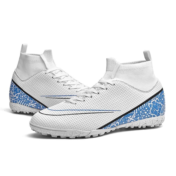 Fotbollsskor för män Halkfria fotbollsskor Klossar Gräs Fotbollssneakers 2L8231-1 WhiteBlue 37