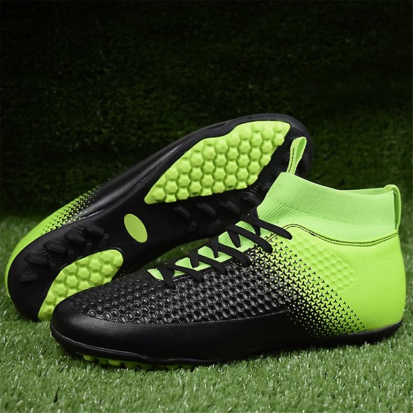 Fotbollsskor för män Halkfria fotbollsskor för herr, Gräs Fotbollssneakers 3Adr06 BlackGreen 42