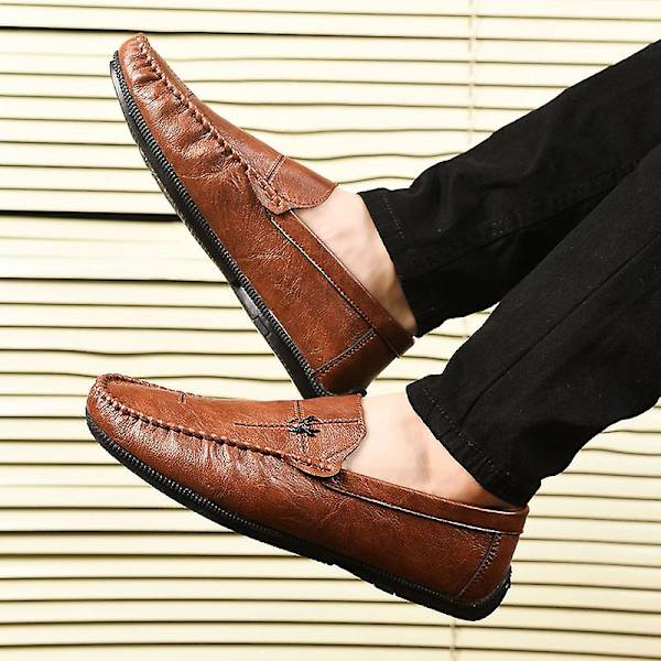 Casual för män Utomhus små läderskor Fr5006M Brown 41