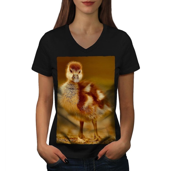 T-shirt för anka för söta fotodjur för kvinnor L
