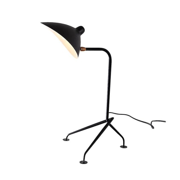 Bordslampa i smidesjärn Vardagsrum Sovrum Arbetsbord Läslampa E27 Nattsänglampa (svart)