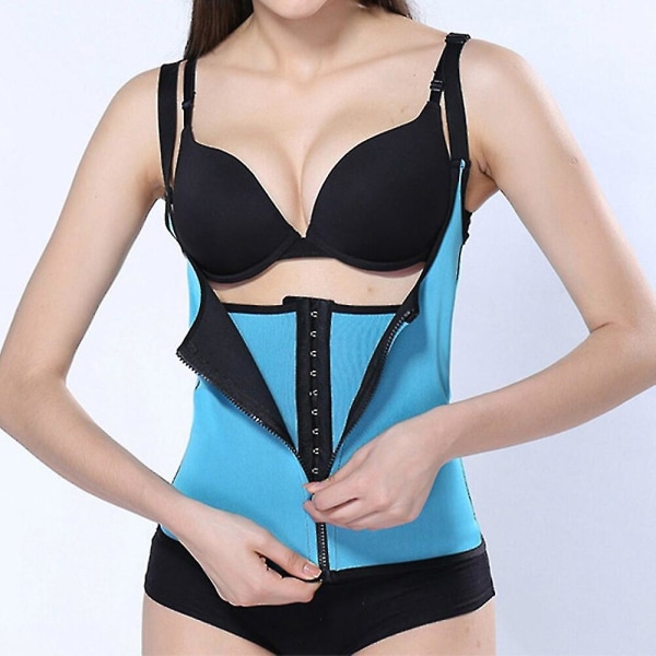 Dam Waist trainer Korsett Dragkedja Vest Body Shaper Magen Maggördel Midja Cincher Korsett Dragkedja Väst Shaperwear Bastu Linne,röd